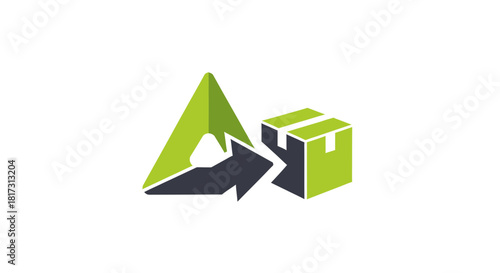 Abstract Delivery Concept Representing Package Transportation and Logistic Solutions