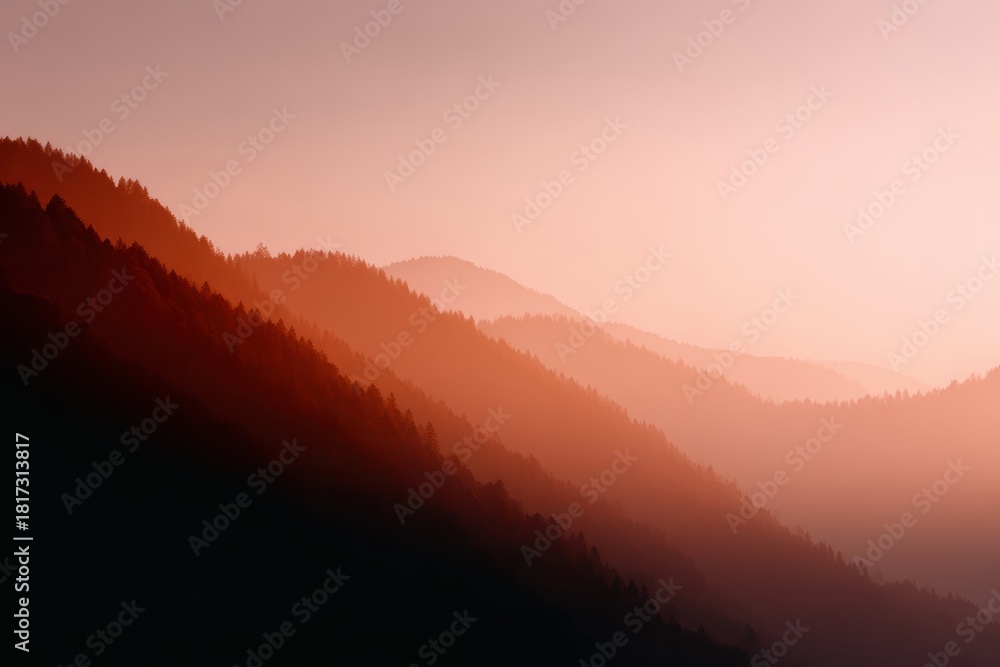 Fototapeta premium Landscape moment, warm colors, clean composition, trending on Adobe Stock, perfect lighting