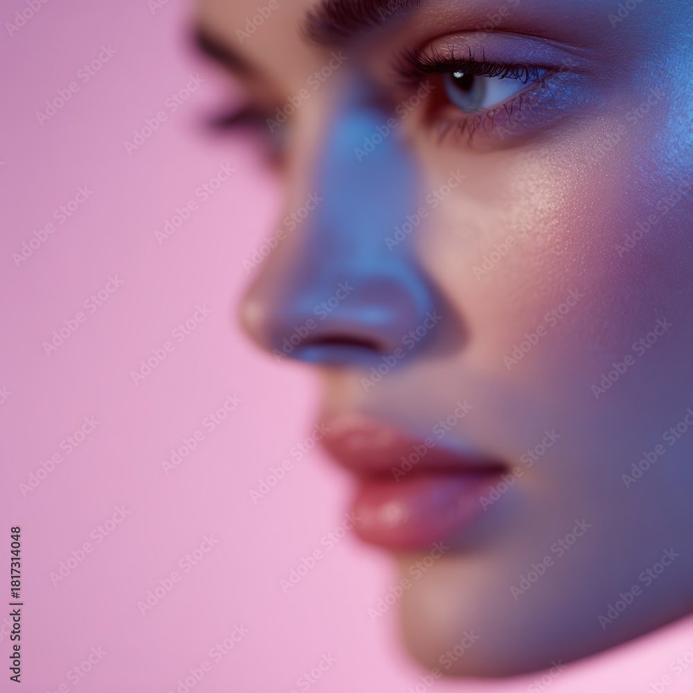 Fototapeta premium Beauty portrait, vibrant colors, soft lighting, trending on Adobe Stock, perfect lighting