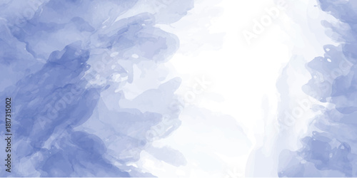  Abstract pattern with Pastel soft blue watercolor clouds on white background, used as a background in the wedding illustration banner, wallpaper and other tasks.