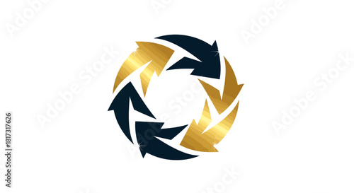 Abstract Elegant Arrow Circle Symbolizing Growth, Rotation, And Technological Advancement
