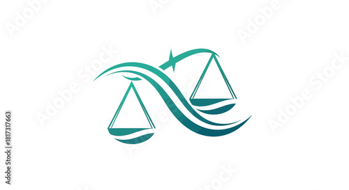 Abstract Elegant Artwork Depicting Justice And Balance In Modern, Contemporary Style