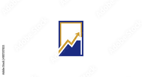 Abstract Financial Growth Concept: Upward Arrow and Statistical Trend within Frame Design