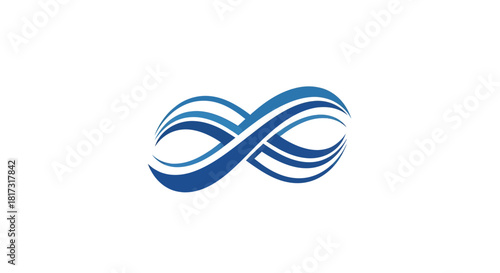 Abstract Elegant Infinity Symbol With Modern Blue Design On White Background