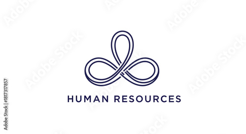 Abstract Elegant Intertwined Logo Design For Human Resources Branding and Concepts