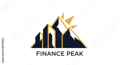 Abstract Financial Peak Logo Representing Growth, Success, and Business Ascent