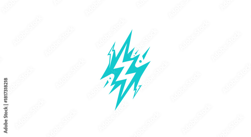 Obraz premium Abstract Energy Symbol Design With Geometric Lightning Bolt Aesthetic Appearance