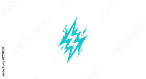 Abstract Energy Symbol Design With Geometric Lightning Bolt Aesthetic Appearance