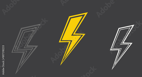 Abstract Energy Symbol Design With Varied Styles on Dark Background for Graphic Use