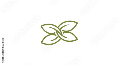 Abstract Foliage Logo: A Serene Visual Representing Growth and Harmonious Balance