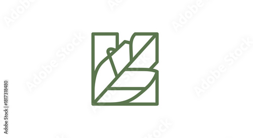 Abstract Foliage Logo Design, Botanical Icon, Eco-Friendly, Natural Elements, Organic Imagery