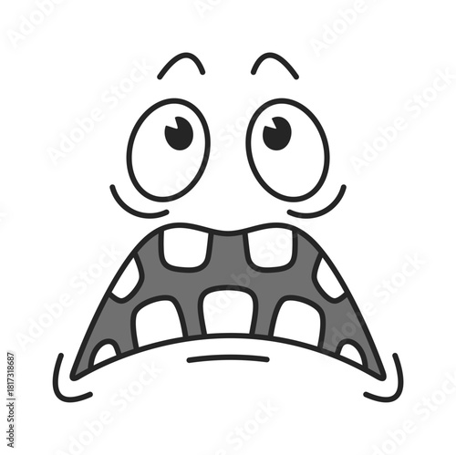 Frightened shocked face comic caricature