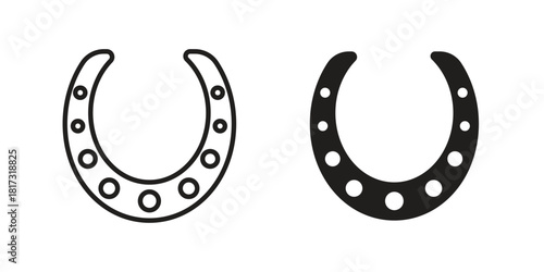 Horseshoe icon on white background. Stock vector icon