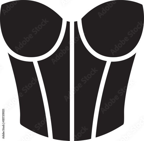 Isolated Retro Style Corset Top Silhouettes Stock Illustration of Vintage Lingerie Fashion