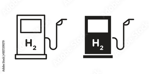 hydrogen fuel pump icon on white background. Stock vector icon