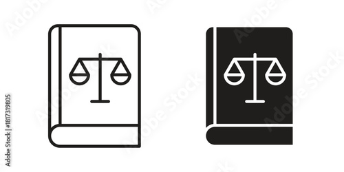 Law book icon on white background. Stock vector icon