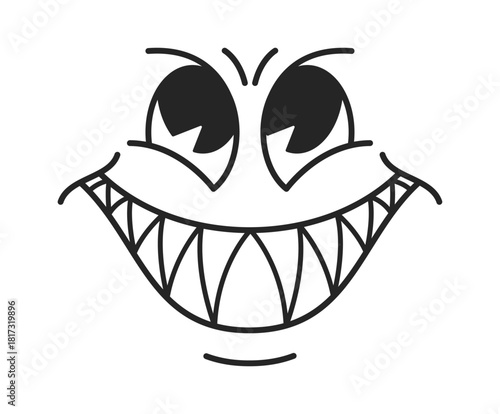 Creepy face with evil grin