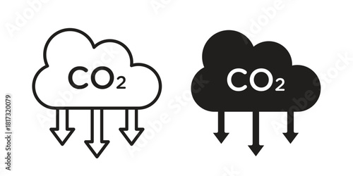 Low carbon dioxide icon on white background. Stock vector icon
