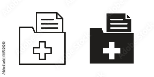 Medical history icon on white background. Stock vector icon