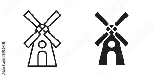 Mill icon on white background. Stock vector icon