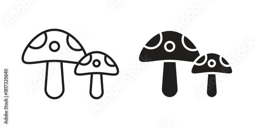 Mushrooms icon on white background. Stock vector icon