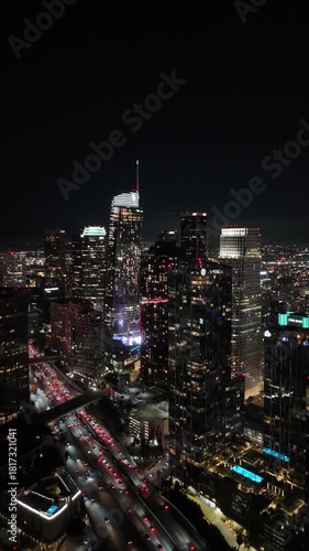 Los Angeles, Downtown, Night, Traffic, Lights