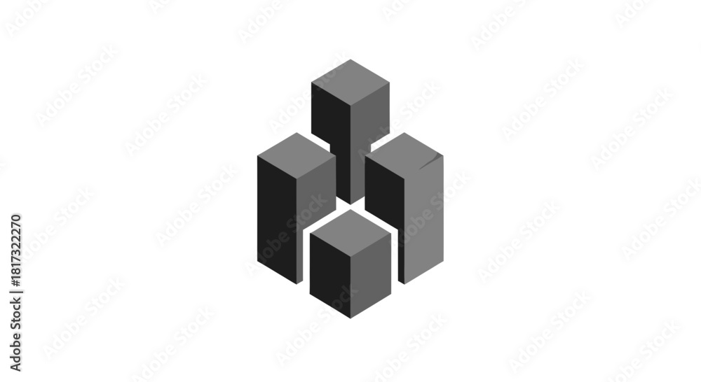 Obraz premium Abstract Geometric Blocks Representing Modern Architecture and Urban Development