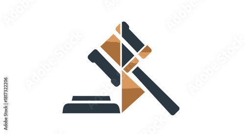 Abstract Gavel Symbolizing Justice, Law, Enforcement and Judiciary Proceedings