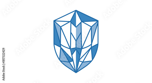 Abstract Geometric Blue Gemstone Design Illustration Suitable For Various Applications