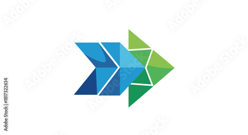 Abstract Geometric Arrow Design Symbolizing Progress, Direction, And Forward Movement