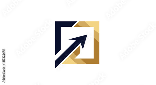 Abstract Geometric Arrow Emblem Design for Corporate Branding and Financial Growth
