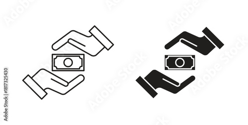 loan icons, vector symbols. filled flat sign