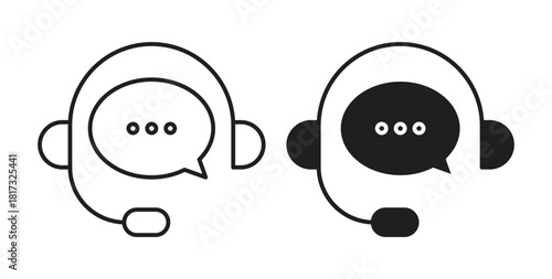 Live chat icons, vector symbols. filled flat sign