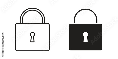 Lock closed icons, vector symbols. filled flat sign