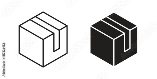 Package icons, vector symbols. filled flat sign