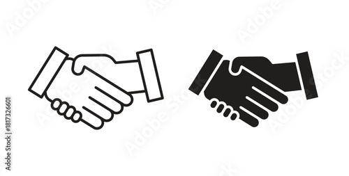 Partnership icons, vector symbols. filled flat sign