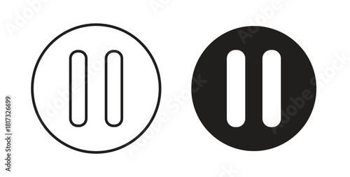 Pause button icons, vector symbols. filled flat sign