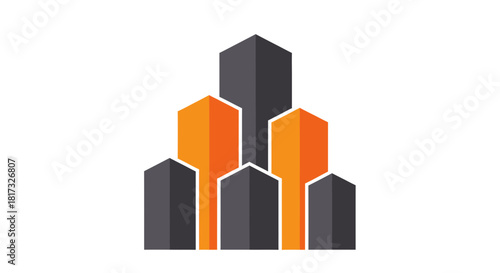 Abstract Geometric Cityscape Illustration For Modern Business and Urban Design Concept