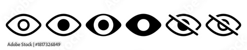 eye icon set. vision icon, see view icons - eyesight symbol - invisible eye hide icon, incognito icon no eye view hidden icon set. vision icon, unsee icons