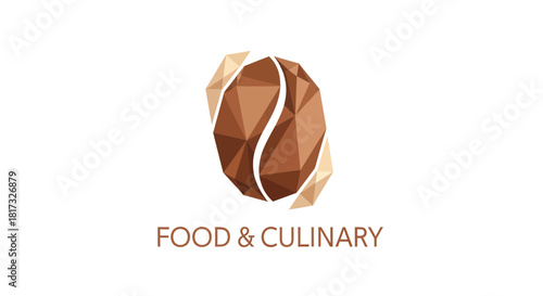 Abstract Geometric Coffee Bean Illustration Suitable for Food and Drinks Branding Design