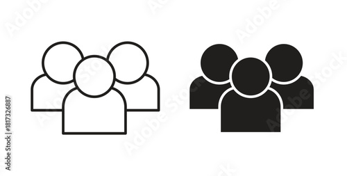 people icons, vector symbols. filled flat sign