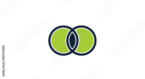 Abstract Geometric Composition Of Intertwined Circles Against A White Backdrop