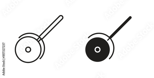 Pizza Slicer icons, vector symbols. filled flat sign