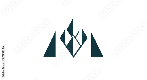 Abstract Geometric Composition Of Triangles Presenting Minimalistic Symmetry And Style