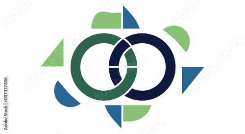 Abstract Geometric Composition Representing Interconnectedness, Community, And Association