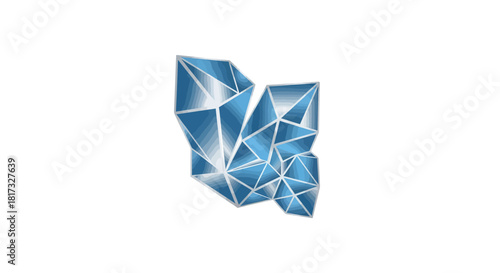 Abstract Geometric Crystal Formation, Modern Digital Design, Minimalist Clean Aesthetic