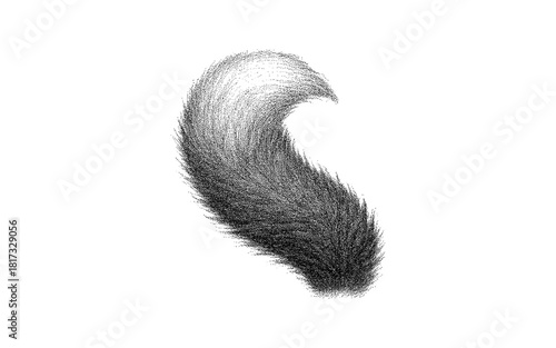 Abstract dynamic dot wave pattern in black and white with textured fur-like appearance