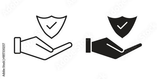 Policyholder icons, vector symbols. filled flat sign