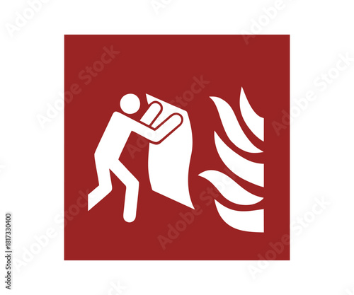 ISO 7010 F016 Fire blanket sign. Fire fighting equipment signal pictogram vector design and illustration.
