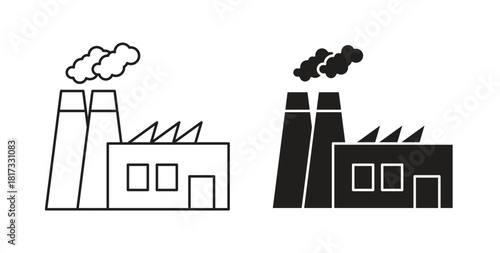 Pollution icons, vector symbols. filled flat sign